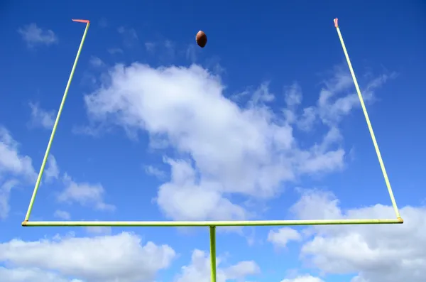 American Football and Goal Posts — Stock Photo, Image