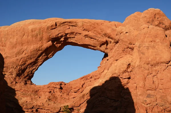 Södra fönstret arch i arches national park — Stockfoto