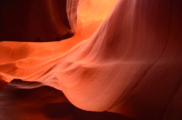 Muro incandescente nel Lower Antelope Canyon — Foto Stock