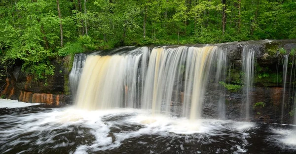 Vattenfall i skogen — Stockfoto