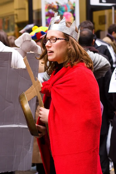 La gran carrera de panqueques de Spitafields . — Foto de Stock