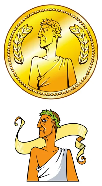 Emperor coin — Stock Vector
