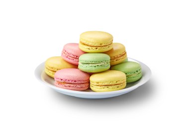 Beyaz tabakta macaroons