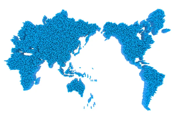 큐브의 세계 지도 — 스톡 사진