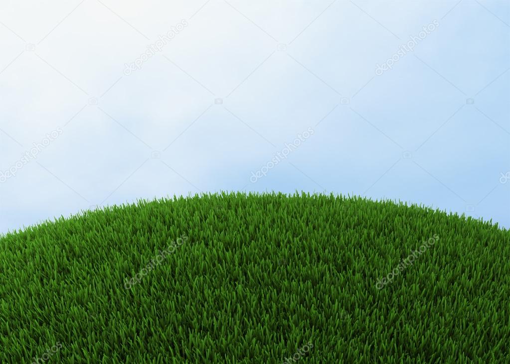 Green hill of grass