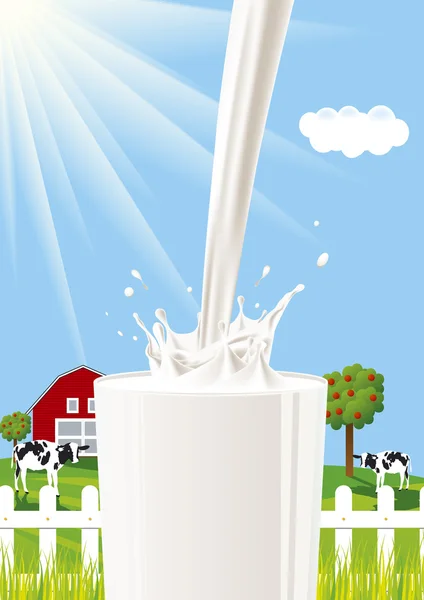 A splash of milk. Vector illustration — Stock Vector