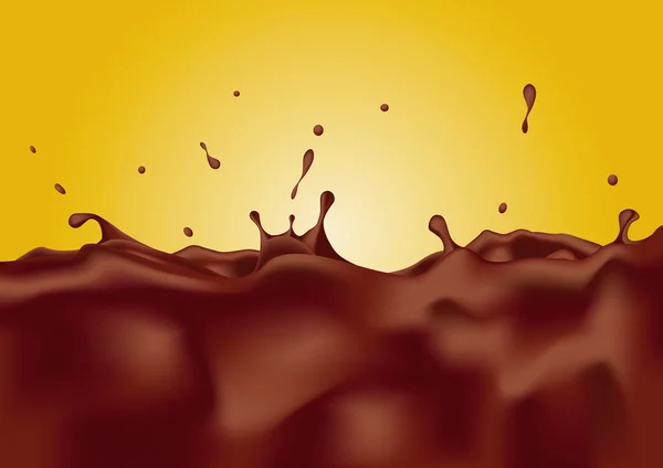 Salpicadura de chocolate. Ilustración vectorial — Vector de stock