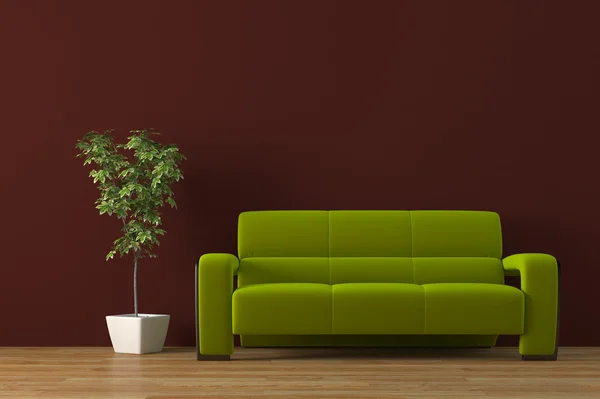 Interni urbani con divano — Foto Stock