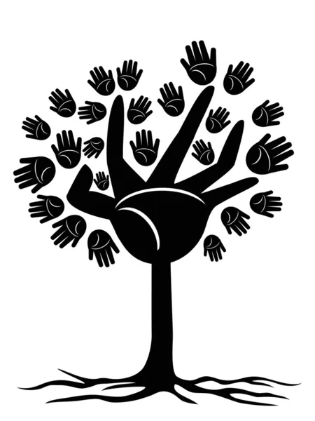 Hands tree — Stock Vector