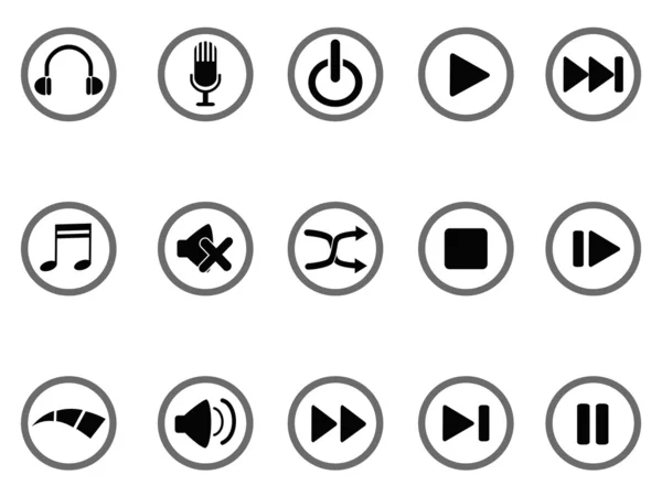 Icône des boutons médias — Image vectorielle