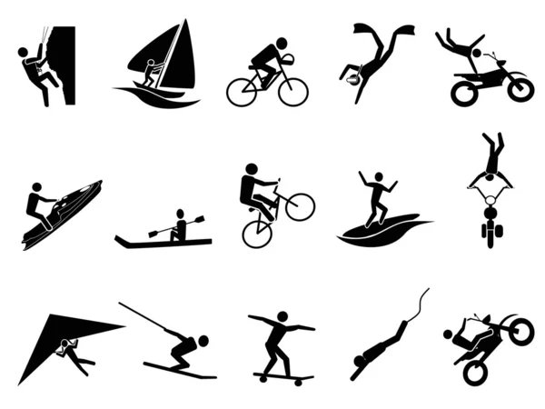 Ensemble d'icônes de sports extrêmes — Image vectorielle