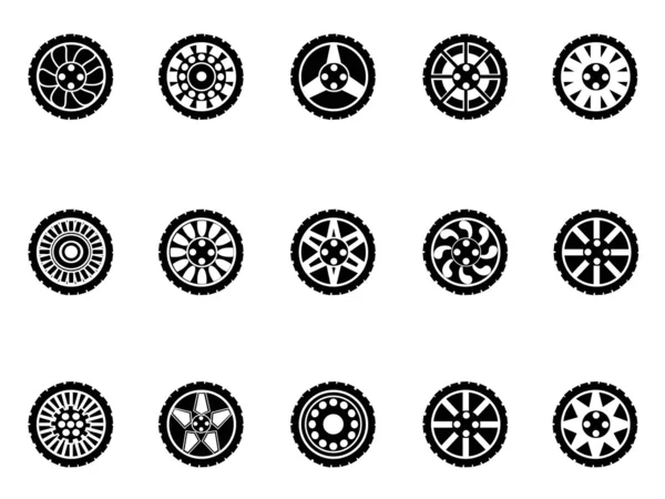 Conjunto de ícones de pneus — Vetor de Stock