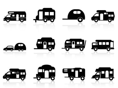 Caravan or camper van symbol vector Caravan or camper van symbol vector