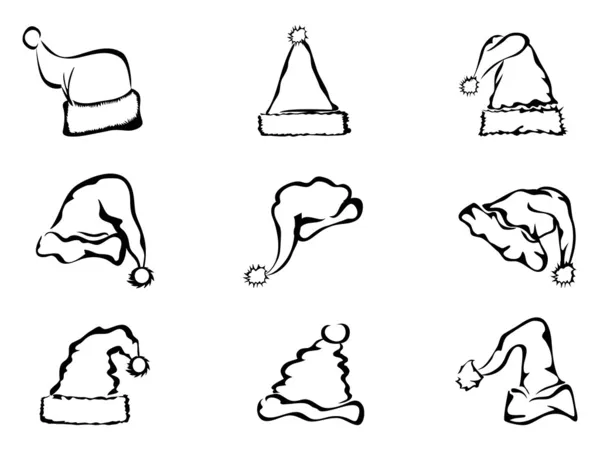 Contour simple de chapeau de Noël — Image vectorielle