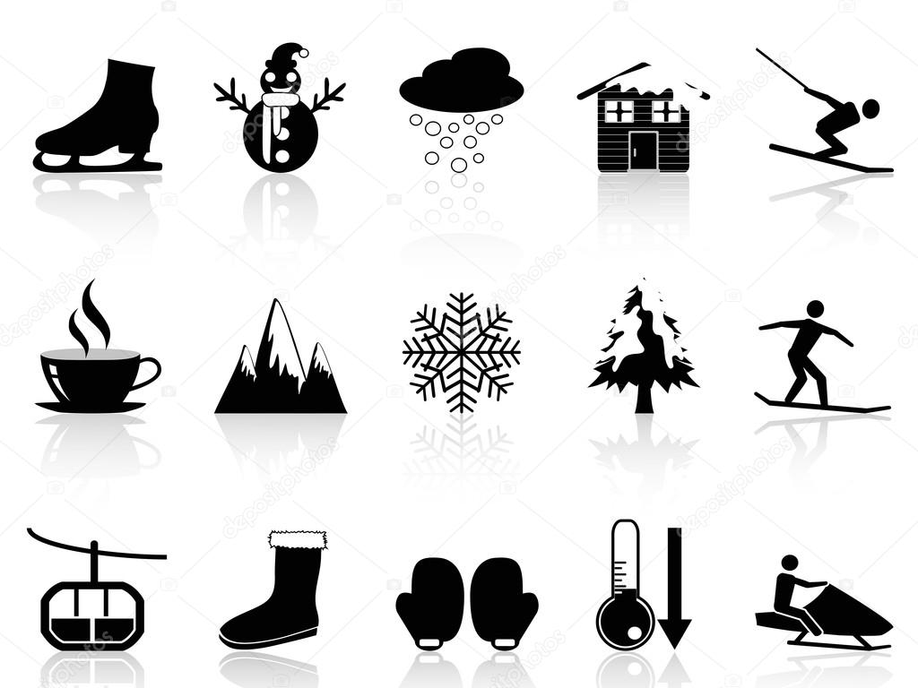 Winter icons set