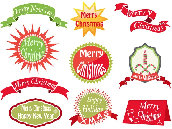 Christmas vintage labels and card — Stock Vector