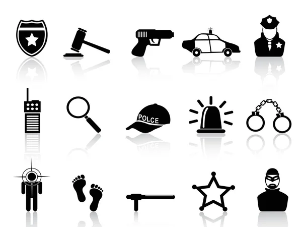 Set icone della polizia — Vettoriale Stock