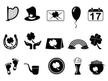 siyah Aziz Patrick günü simgeler