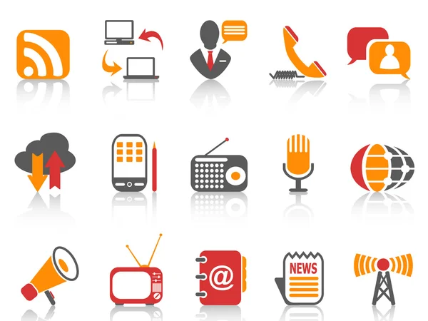 Simple color Communication icons set — Stock Vector
