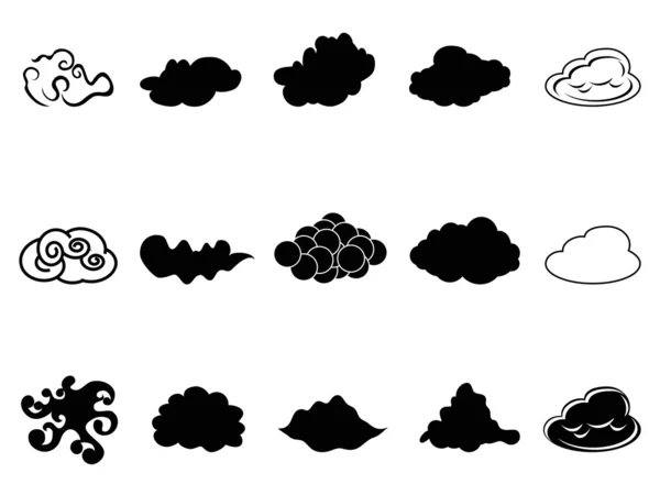 Cloud symbol icons set — Stock Vector