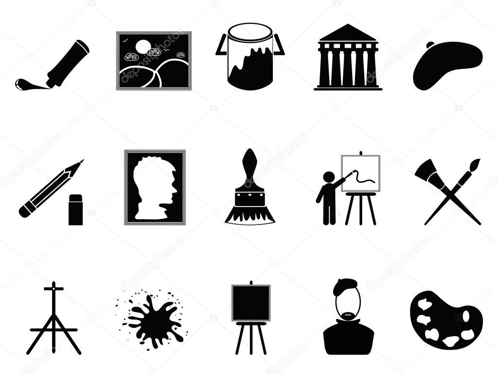 Artist Icons Set Stock Vector C Huhulin 20335713
