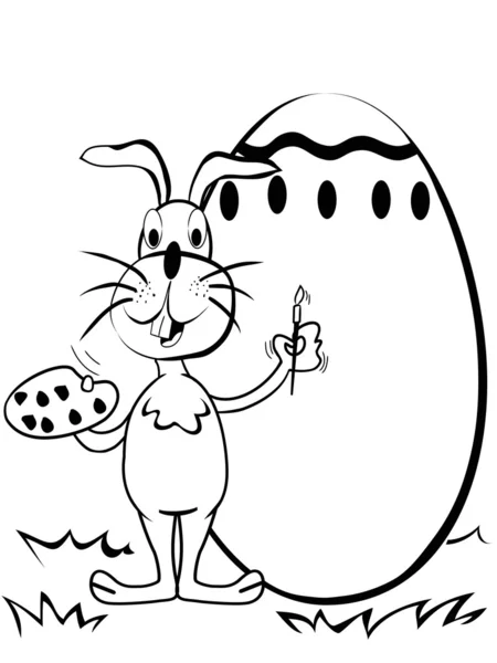 复活节兔子绘画复活节彩蛋 — 图库矢量图片