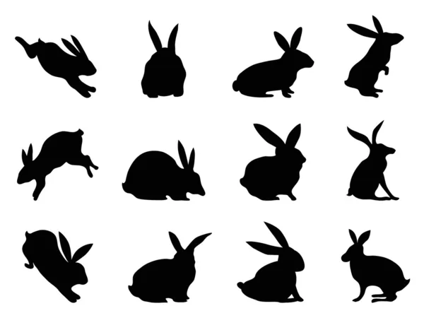 Silhouette di coniglio — Vettoriale Stock