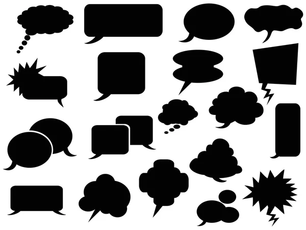 Svart speech bubbles ikoner — Stock vektor