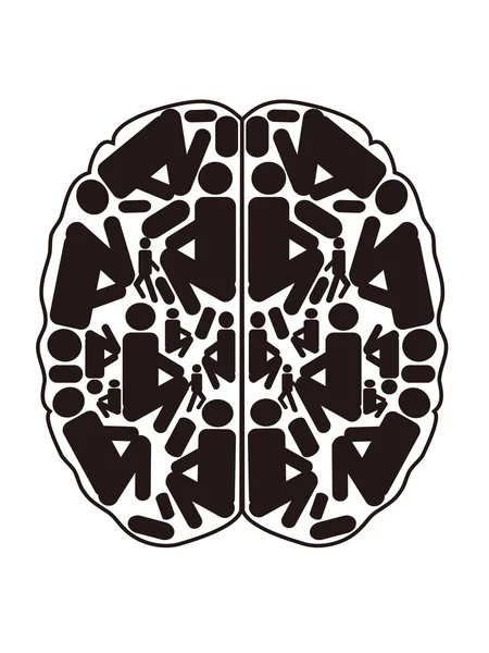 人間の脳の抽象のトップ ビュー — ストックベクタ