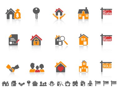basit renk gayrimenkul Icon set