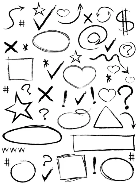 Collection of scribble design element — Stock Vector