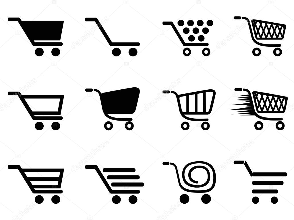 simple shopping cart icons set