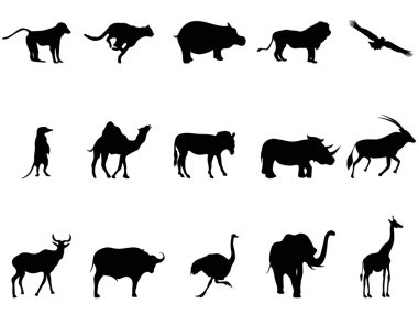 Afrika Hayvanlar silhouettes