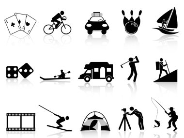 Eğlence ve Rekreasyon Icons set