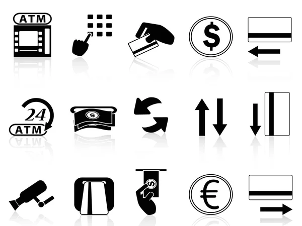 ATM-machine en creditcard pictogrammen instellen — Stockvector