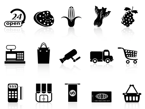 Supermarkt winkelen pictogram — Stockvector