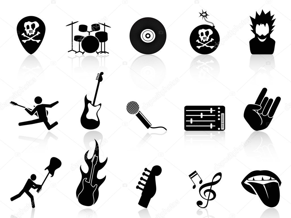 Rock and roll music icons