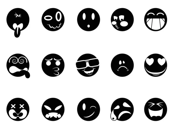 Black face icons — Stock Vector