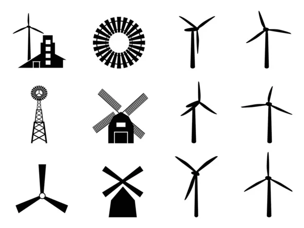 Windmolen pictogrammen — Stockvector