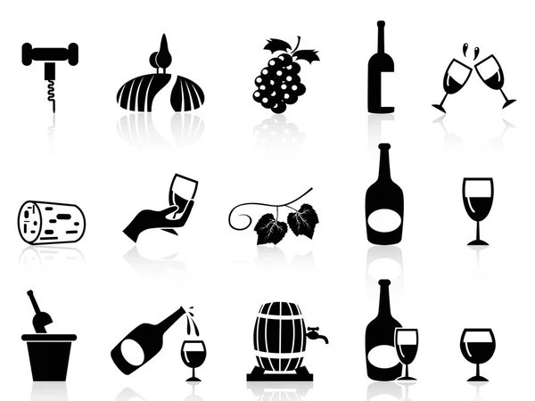 Conjunto de ícones de vinho de uva —  Vetores de Stock
