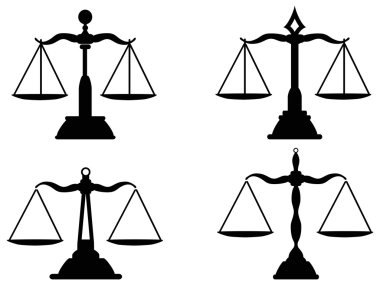 Adalet ölçekler siluet