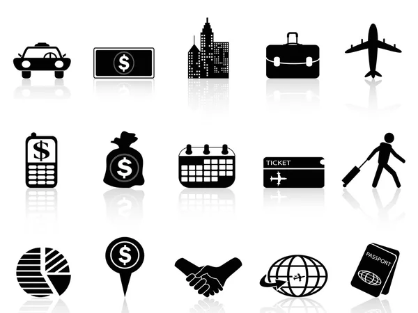 Icônes de voyage d'affaires — Image vectorielle