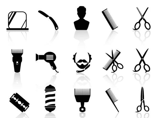 Outils de coiffeur et icônes de coupe de cheveux ensemble — Image vectorielle