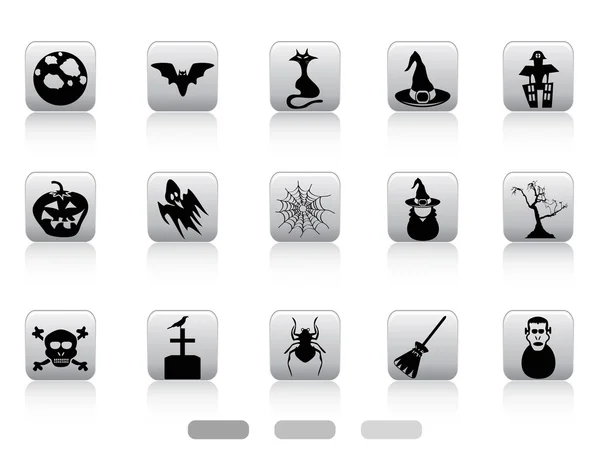 Halloween button icons set — Stock Vector