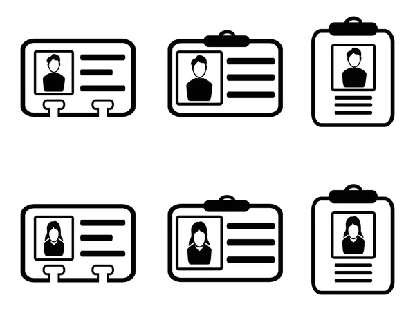 Ícones de cartão de identificação —  Vetores de Stock