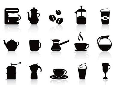 sade kahve Icons set