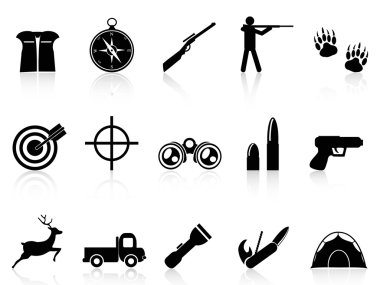 Hunting icons set clipart