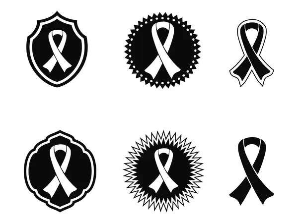 黑丝带和徽章 — 图库矢量图片