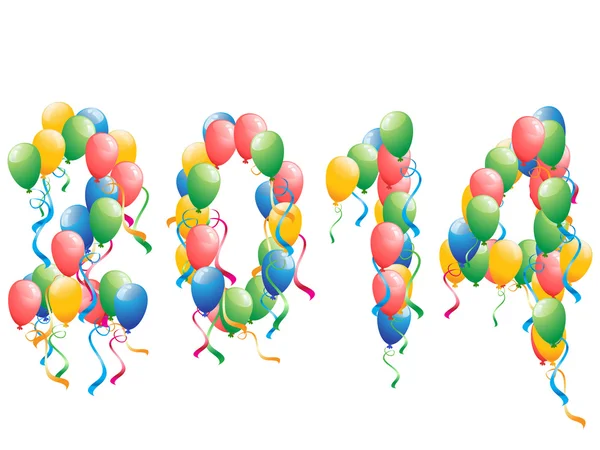 Νέο έτος 2014 μπαλόνια φόντο — Διανυσματικό Αρχείο