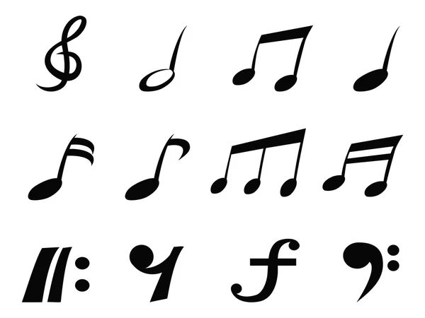 Muziek Opmerking pictogrammen — Stockvector